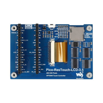 WAVESHARE 3.5 inch 65K Colors 480 x 320 Touch Display Module for Raspberry Pi Pico, SPI Interface-garmade.com