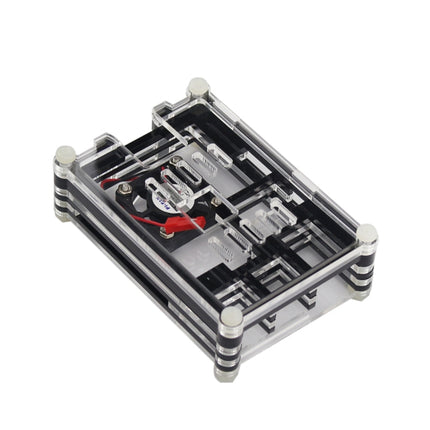 9 Layers Acrylic Box Shell Case with Cooling Fan for Raspberry pi 3(Black)-garmade.com