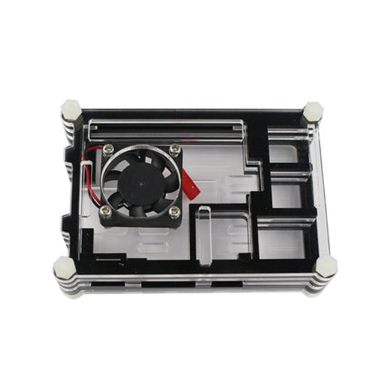 9 Layers Acrylic Box Shell Case with Cooling Fan for Raspberry pi 3(Black)-garmade.com