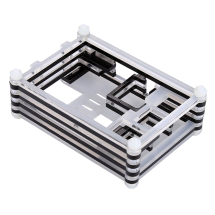 9 Layers Acrylic Box Shell Case with Cooling Fan Hole for Raspberry pi 3(Black)-garmade.com