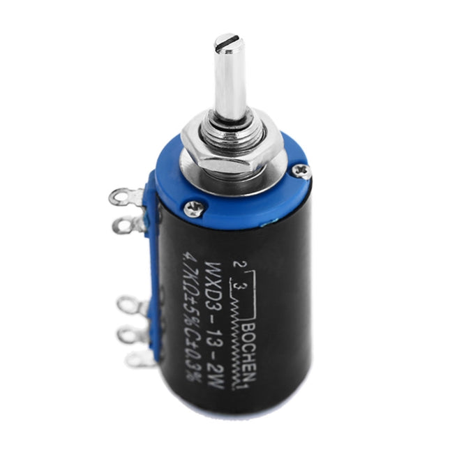 WXD3 - 13 - 2W 4.7K Ohm Multiturn Precision Potentiometer -Black-garmade.com