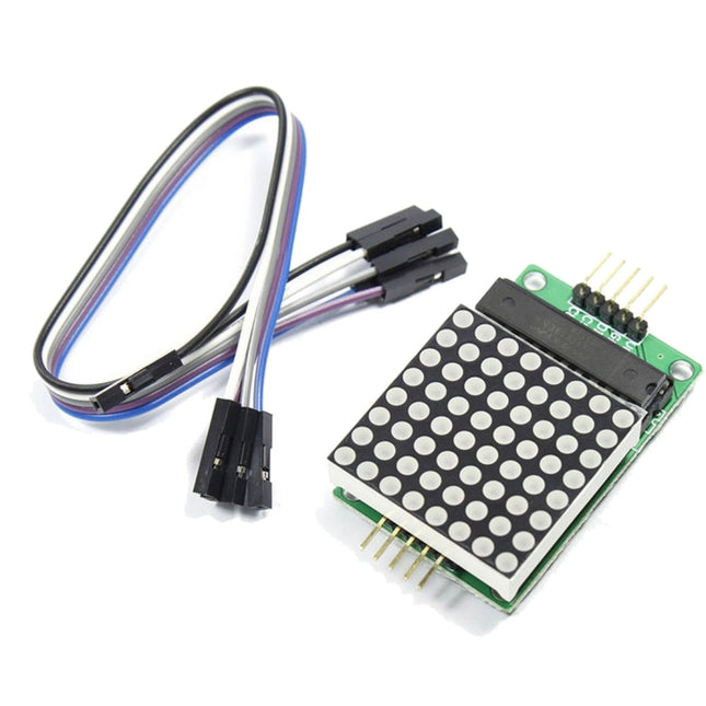 MAX7219 New Red Dot Matrix Module Support Common Cathode Drive with 5-Dupont Lines for Arduino-garmade.com