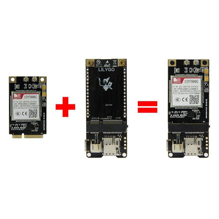 TTGO T-PCIE ESP32-WROVER-B AXP192 Chip WiFi Bluetooth Nano Card SIM Series Module Hardware Composable Development Board, SIM7600SA-PCIE-garmade.com