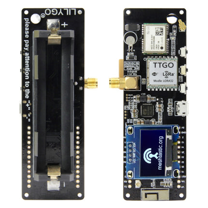 TTGO Meshtastic T-Beam V1.1 ESP32 923MHz OLED WiFi Bluetooth GPS NEO-6M SMA 18650 Battery Holder-garmade.com