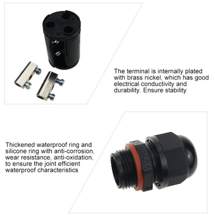 XYS20 IP68 Waterproof 3 Pin Straight Cable Connector-garmade.com