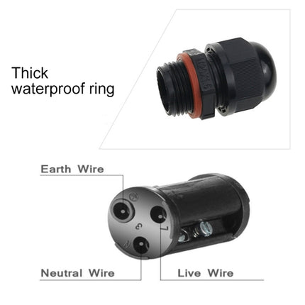 XY20 IP68 Waterproof 3 Pin Straight Cable Connector-garmade.com