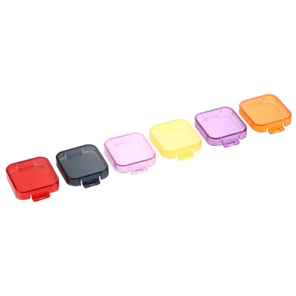 6 in 1 for GoPro HERO5 Sport Action Camera Professional Colorized Lens Filter(Red + Yellow + Purple + Pink + Orange + Grey)-garmade.com