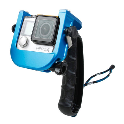 TMC P4 Trigger Handheld Grip CNC Metal Stick Monopod Mount for GoPro HERO4 /3+(Blue)-garmade.com