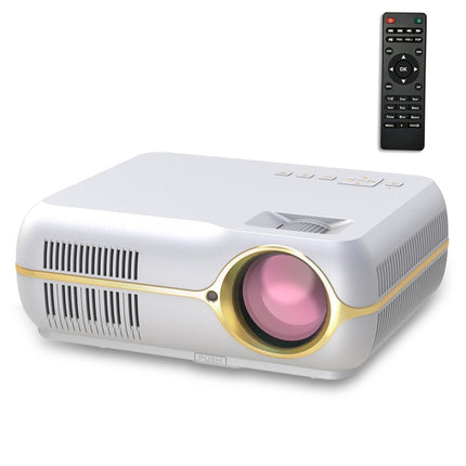 DH-A10B 5.8 inch LCD Screen 4200 Lumens 1280 x 800P HD Smart Projector with Remote Control, Support HDMIx2, USBx2, VGA, AV IN/RCA, RJ45(White)-garmade.com