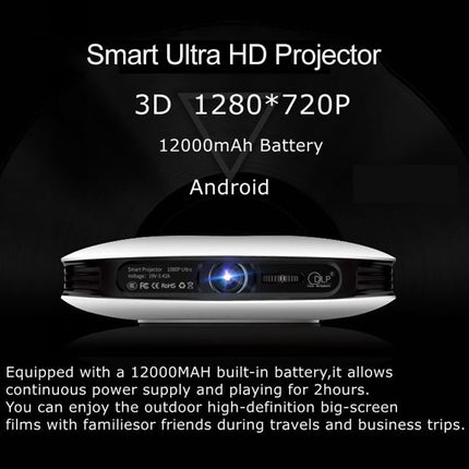 Wejoy DL-S9 220 Lumens 1280x720 720P Android 6.0 HD Bluetooth WiFi Smart Laser 3D Projector, Support HDMI / USB x 2 / TF Card-garmade.com