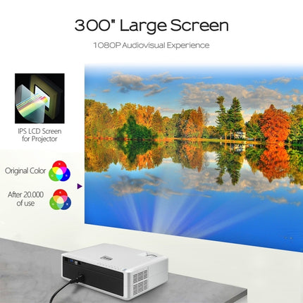 AUN AKEY6S 5.8 inch 5500 Lumens 1920x1080P Portable HD LED Projector with Remote Control, Android 6.0, Support USB / SD Card / AV / VGA-garmade.com