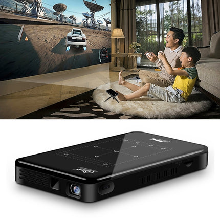 P09 Portable 4K Ultra HD DLP Mini Smart Projector with Infrared Remote Control, Amlogic S905X 4-Core A53 up to 1.5GHz Android 6.0, 1GB+8GB, Support 2.4G/5G WiFi, Bluetooth, TF Card(Black)-garmade.com