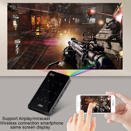 P09 Portable 4K Ultra HD DLP Mini Smart Projector with Infrared Remote Control, Amlogic S905X 4-Core A53 up to 1.5GHz Android 6.0, 1GB+8GB, Support 2.4G/5G WiFi, Bluetooth, TF Card(Black)-garmade.com