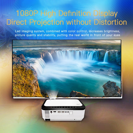 Wejoy L6 5 inch 200 ANSI Lumen 1920 x 1080P Android 6.0 HD Bluetooth 4.0 WiFi HD Smart Projector, Support AV / VGA / HDMI / 2 x USB / RJ45-garmade.com