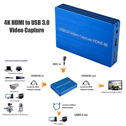 NK-S300 USB 3.0 HDMI 4K HD Video Capture Card Device-garmade.com
