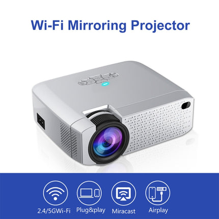 D40W 1600 Lumens Portable Home Theater LED HD Digital Projector, Mirroring Version (Silver)-garmade.com