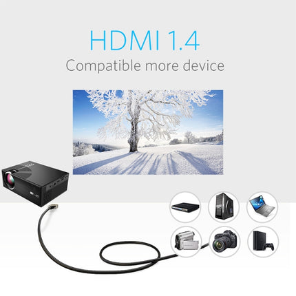 Cheerlux C7 1800 Lumens 800 x 480 720P 1080P HD WiFi Smart Projector, Support HDMI / USB / VGA / AV / SD(Black)-garmade.com