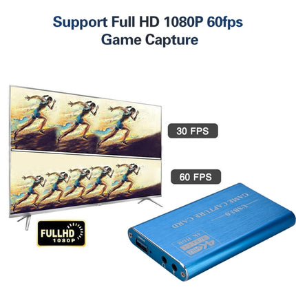 NK-S41 USB 3.0 to HDMI 4K HD Video Capture Card Device (Blue)-garmade.com
