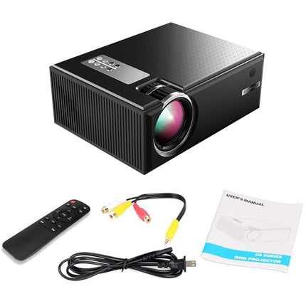Cheerlux C8 1800 Lumens 1280x800 720P 1080P HD Smart Projector, Support HDMI / USB / VGA / AV, Basic Version (Black)-garmade.com