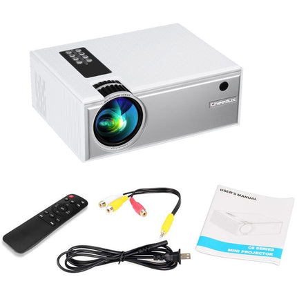Cheerlux C8 1800 Lumens 1280x800 720P 1080P HD Smart Projector, Support HDMI / USB / VGA / AV, Basic Version (White)-garmade.com