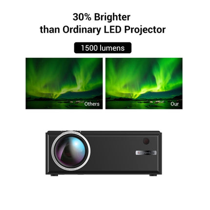 Cheerlux C8 1800 Lumens 1280x800 720P 1080P HD Smart Projector, Support HDMI / USB / VGA / AV, Basic Version (Black)-garmade.com