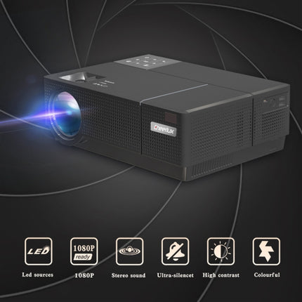 Cheerlux CL770 4000 Lumens 1920 x 1080P Full HD Smart Projector, Support HDMI x 2 / USB x 2 / VGA / AV (Black)-garmade.com