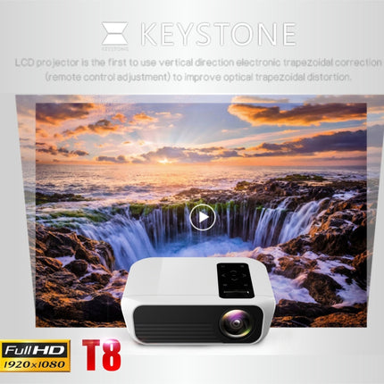 T8 1920x1080 Portable Home Theater Office Full HD Mini LED Projector with Remote Control, Built-in Speaker, Support USB / HDMI / AV / IR, Android Version-garmade.com
