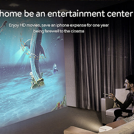 P07-D Mini 50 Lumens Android Home Theater Bluetooth LED Projector with Remote Control, Support Micro SD & Micro USB & WiFi & Audio Out-garmade.com