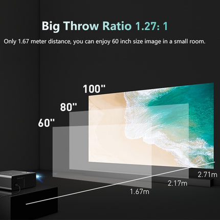RD825 1280x720 2200LM Mini LED Projector Home Theater, Support HDMI & AV & VGA & USB, Mobile Phone Version (Silver)-garmade.com