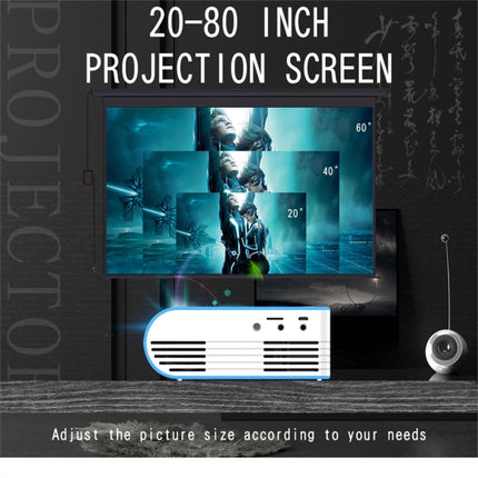 YG210 320x240 400-600LM Mini LED Projector Home Theater, Support HDMI & AV & SD & USB, General Version (Blue)-garmade.com