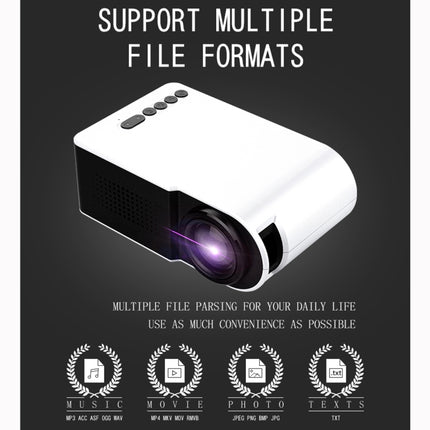 YG210 320x240 400-600LM Mini LED Projector Home Theater, Support HDMI & AV & SD & USB, General Version (White)-garmade.com