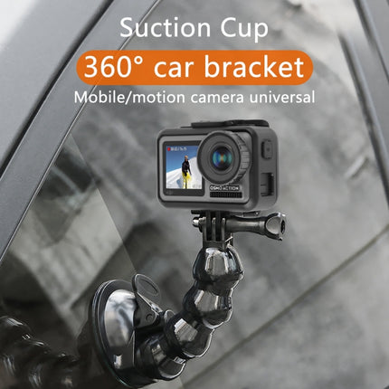 Suction Cup Jaws Flex Clamp Mount for for GoPro HERO9 Black / HERO8 Black /7 /6 /5 /5 Session /4 Session /4 /3+ /3 /2 /1, DJI Osmo Action, Xiaoyi and Other Action Cameras(Black)-garmade.com