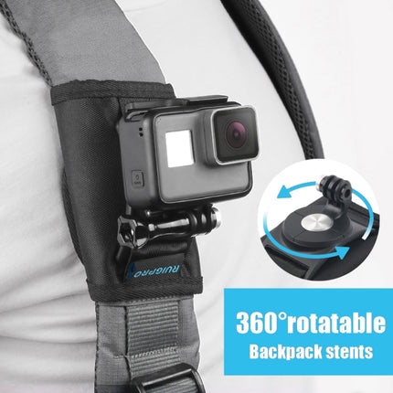RUIGPRO Hook and Loop Fastener Backpack Rec-Mounts Clip Clamp Mount with Screw for GoPro HERO9 Black / HERO8 Black /7 /6 /5 /5 Session /4 Session /4 /3+ /3 /2 /1, DJI Osmo Action, Xiaoyi and Other Action Cameras(Black)-garmade.com