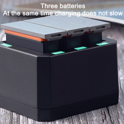 USB Triple Batteries Charger with LED Indicator Light for DJI OSMO Action(Black)-garmade.com