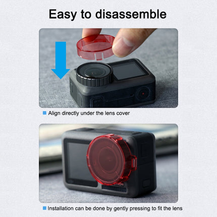 Snap-on Round Shape Color Lens Filter for DJI Osmo Action (Red)-garmade.com