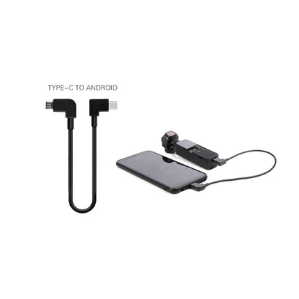 Sunnylife 30cm USB-C / Type-C to Micro USB Converting Connector Data Cable for DJI OSMO Pocket(Black)-garmade.com