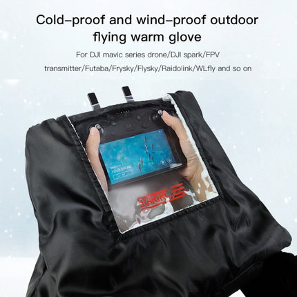 STARTRC 1106482 Universal Remote Control Outdoor Windproof Waterproof Cold Plus Velvet Warm Gloves for DJI Mavic Mini-garmade.com