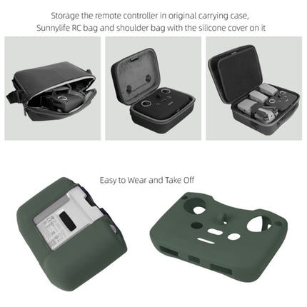 Sunnylife AIR2-Q9290 Remote Control Silicone Protective Case with lanyard for DJI Mavic Air 2 (Army Green)-garmade.com