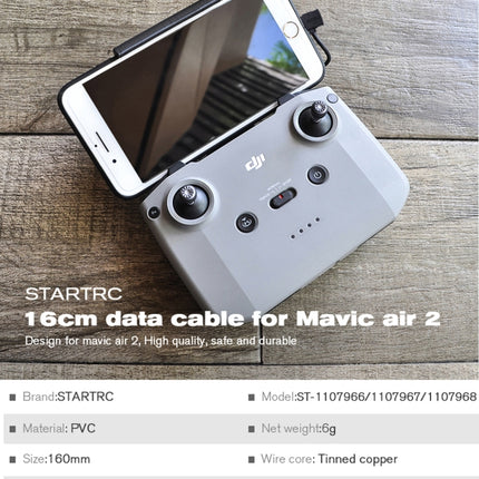 STARTRC For DJI Mavic Air 2 Type-C / USB-C to 8 Pin Dual-way Transmission Data Dedicated Connect Cable, Length: 16cm (Black)-garmade.com