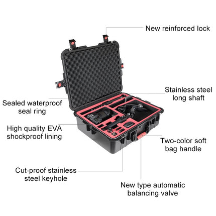 PGYTECH P-RH-001 Shockproof Waterproof Explosion-proof Hard Box Carrying Case for DJI Ronin-S, Size: 63.4x50.3cm(Black)-garmade.com