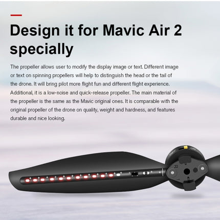 STARTRC 1 Pair Foldable Color LED DIY Flash Editable Word Lamp Propellers for DJI Mavic Air 2-garmade.com