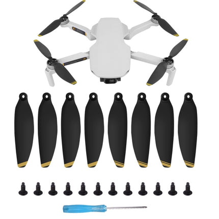 8 PCS/Set Sunnylife 4726F Low Noise Quick-release Wing Propellers for DJI Mini 2 (Gold)-garmade.com