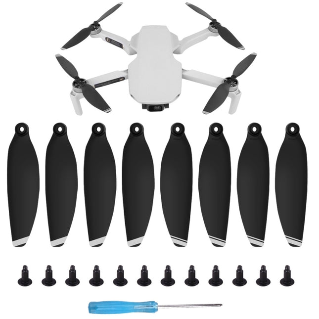 8 PCS/Set Sunnylife 4726F Low Noise Quick-release Wing Propellers for DJI Mini 2 (Silver)-garmade.com