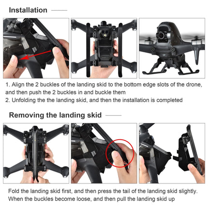 STARTRC 1109399 Folding Heightened Quick Release Landing Gear Holder for DJI FPV(Black)-garmade.com