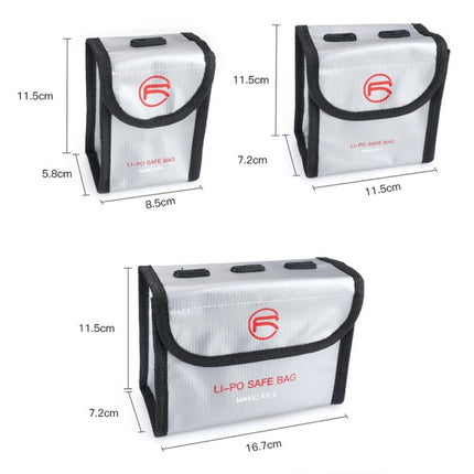 RCSTQ for DJI FPV Combo 2 x Batteries Li-Po Safe Explosion-proof Storage Bag(Silver)-garmade.com