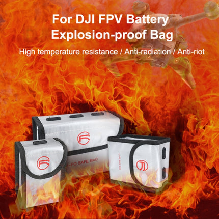 RCSTQ for DJI FPV Combo 2 x Batteries Li-Po Safe Explosion-proof Storage Bag(Silver)-garmade.com