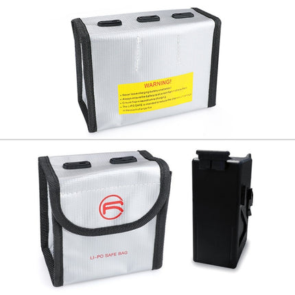 RCSTQ for DJI FPV Combo 3 x Batteries Li-Po Safe Explosion-proof Storage Bag(Silver)-garmade.com