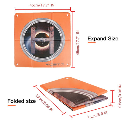 RCSTQ 45cm Square Portable Parking Apron Foldable Landing Pad for DJI FPV / Mavic mini / Air 2S (Orange)-garmade.com