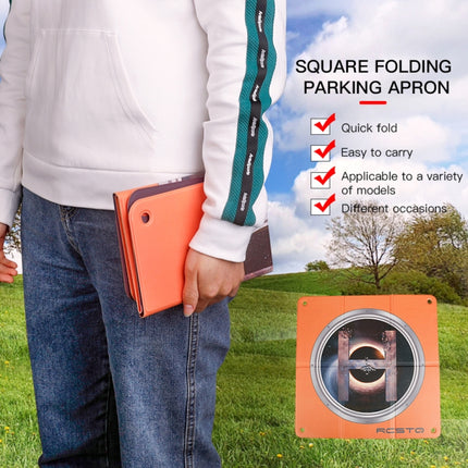 RCSTQ 45cm Square Portable Parking Apron Foldable Landing Pad for DJI FPV / Mavic mini / Air 2S (Orange)-garmade.com
