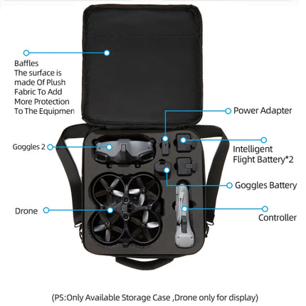For DJI Avata Portable Carry Box Single Shoulder Storage Bag(Black)-garmade.com